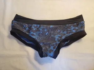 Booty Short- Blue Shimmer Leopard