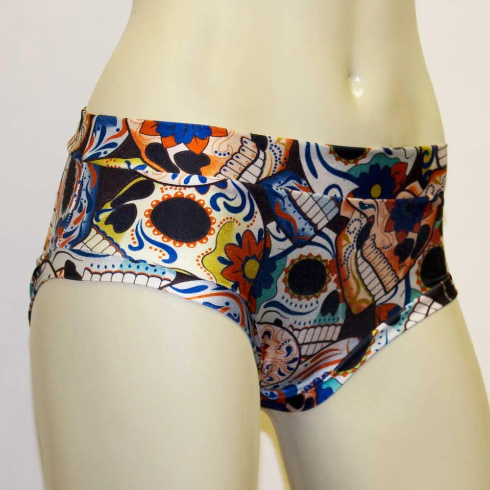 Booty Short- Blue Skull