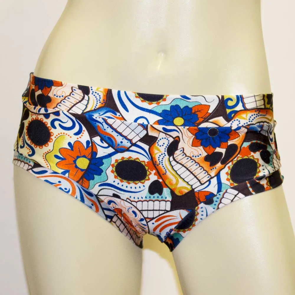 Booty Short- Blue Skull
