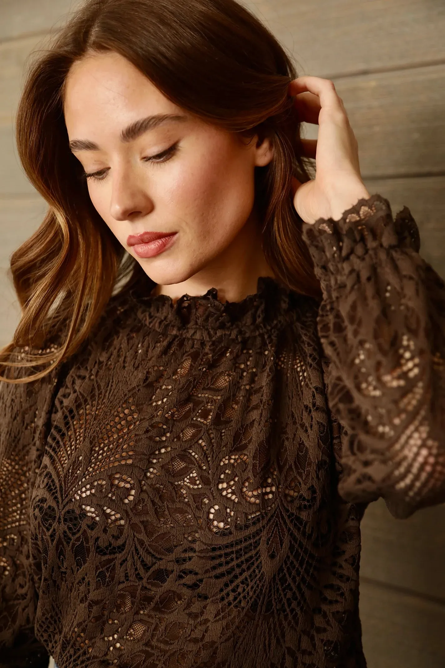 Brun Lanai Lace Blouse