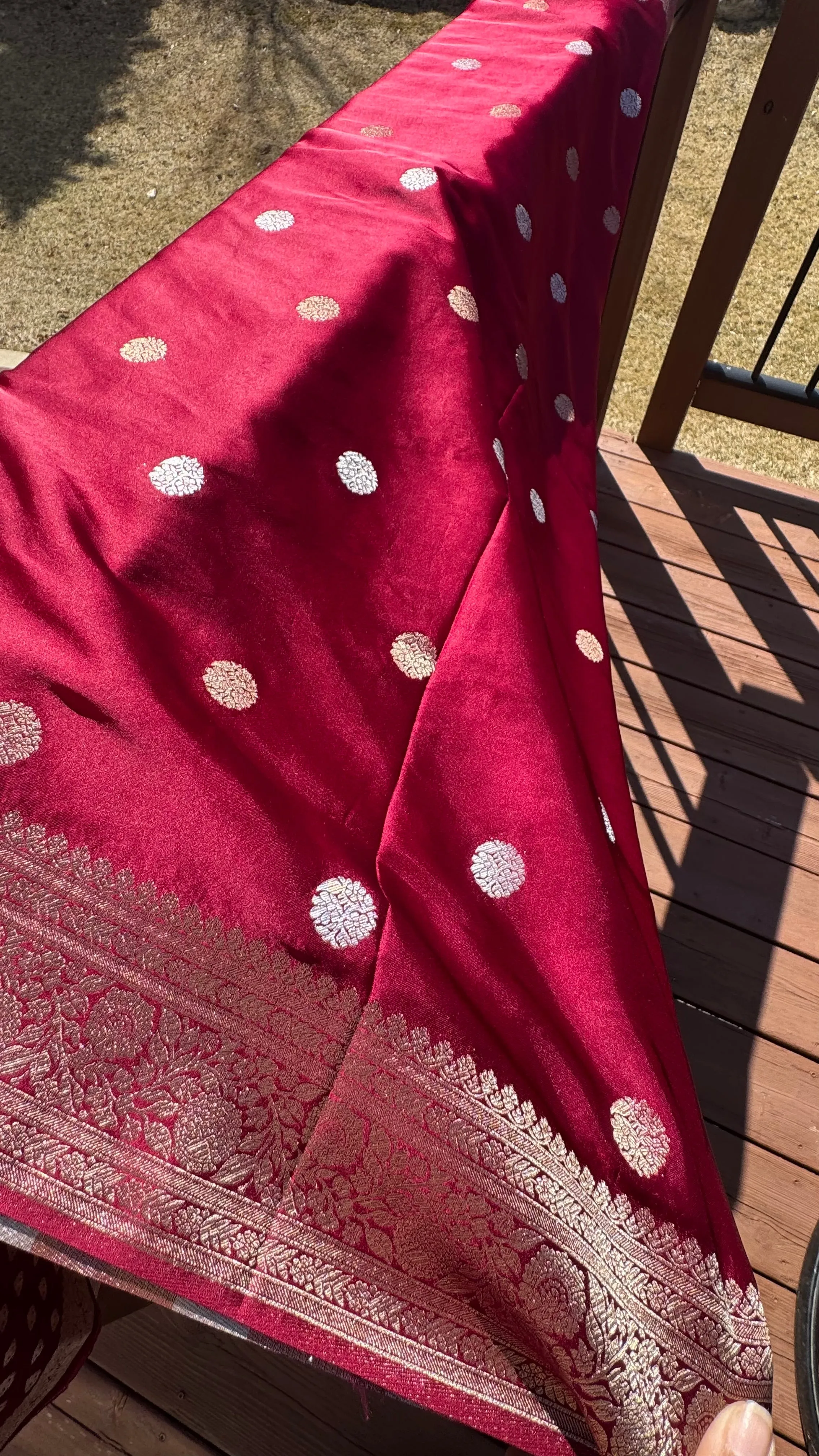 Deep Maroon and Dual Tone Soft Silk Saree