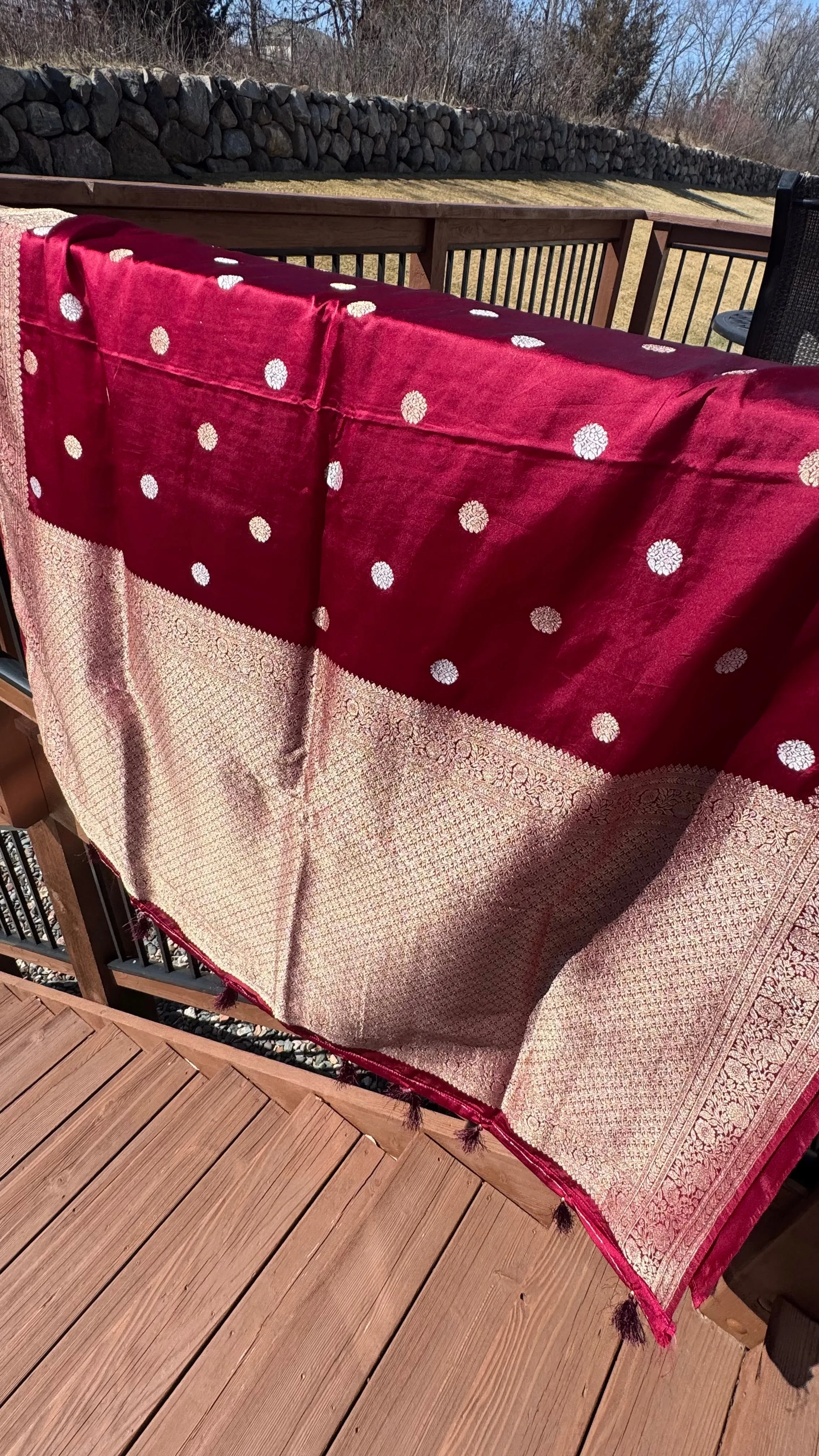 Deep Maroon and Dual Tone Soft Silk Saree
