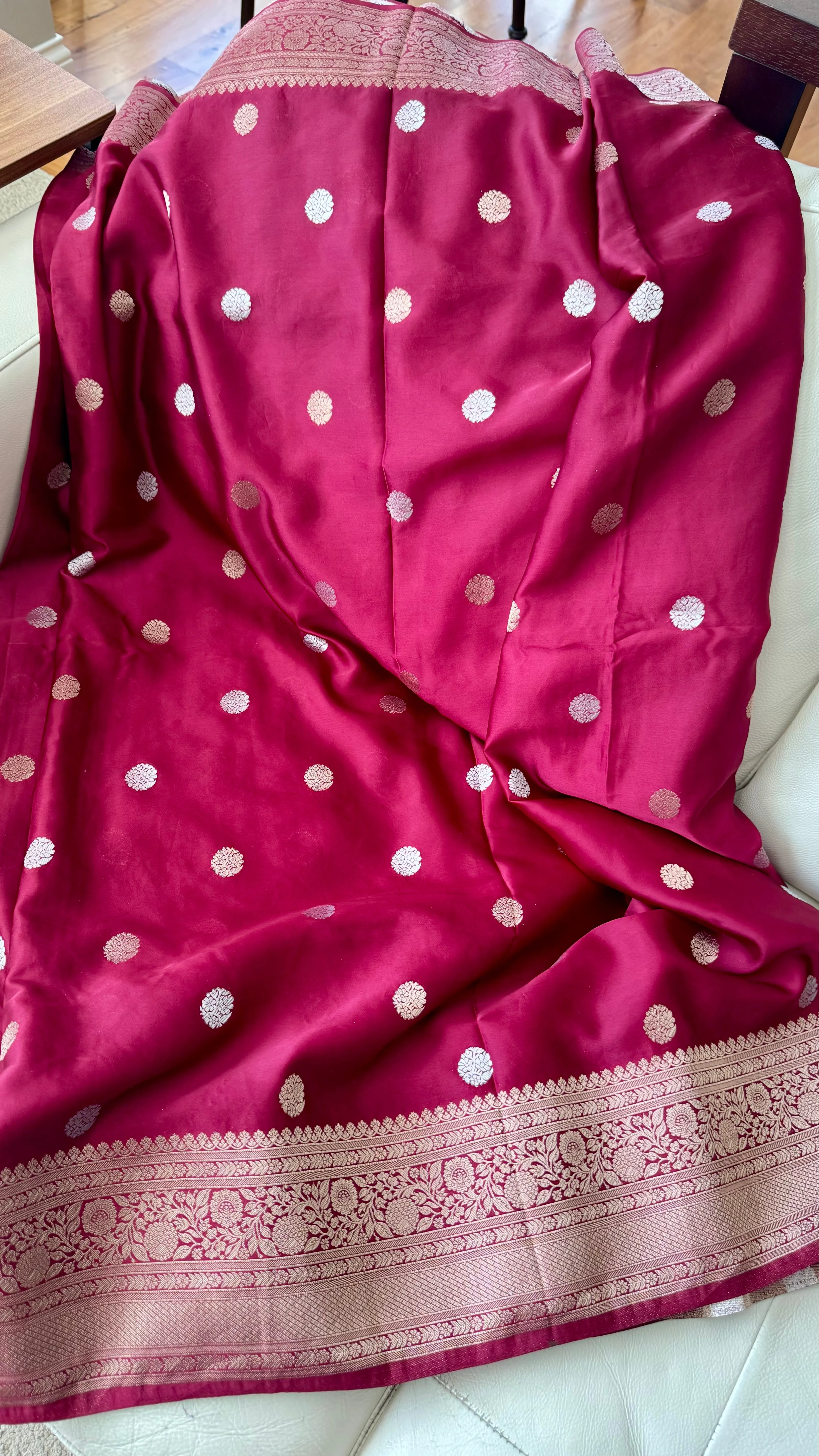 Deep Maroon and Dual Tone Soft Silk Saree