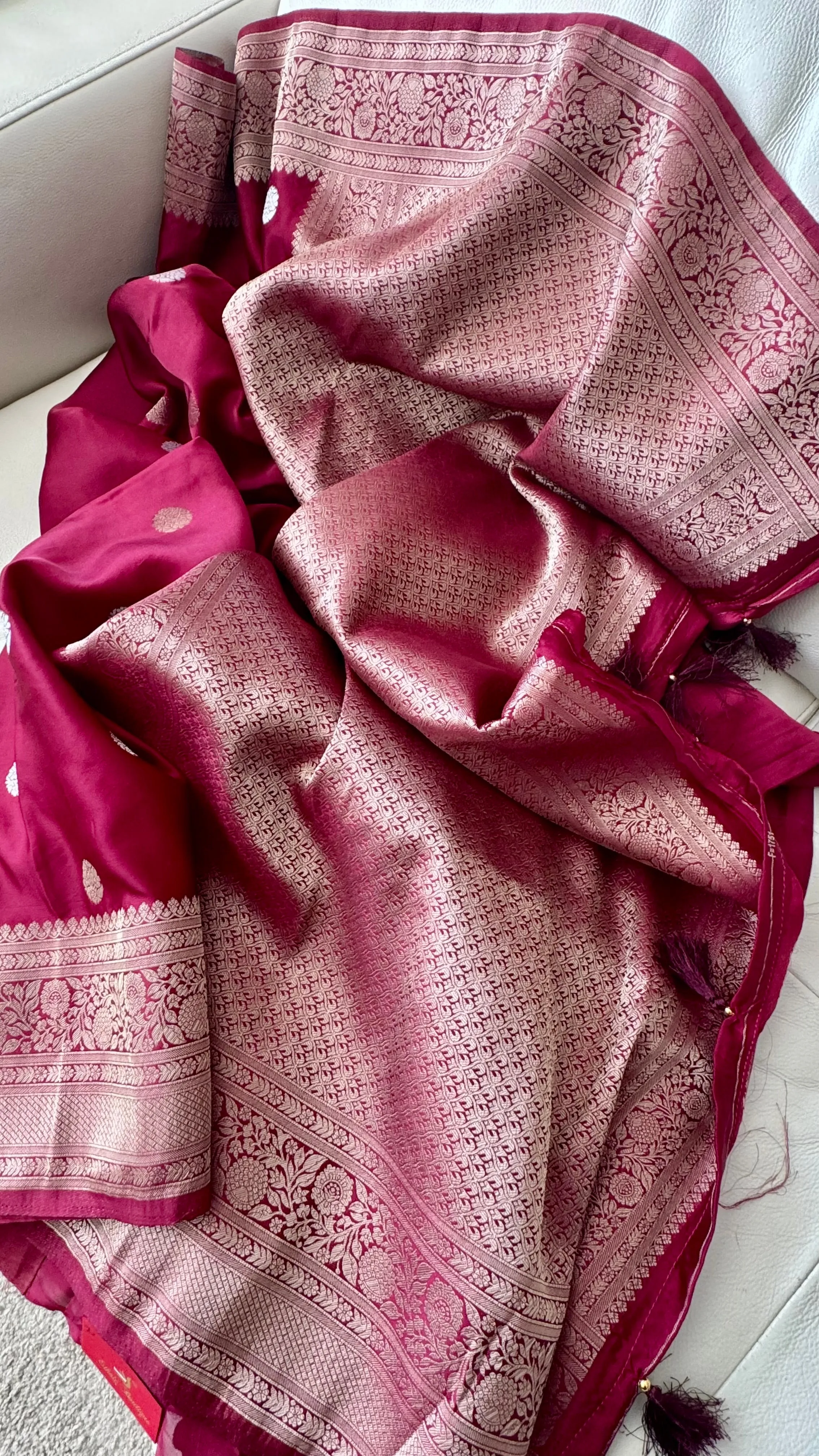 Deep Maroon and Dual Tone Soft Silk Saree