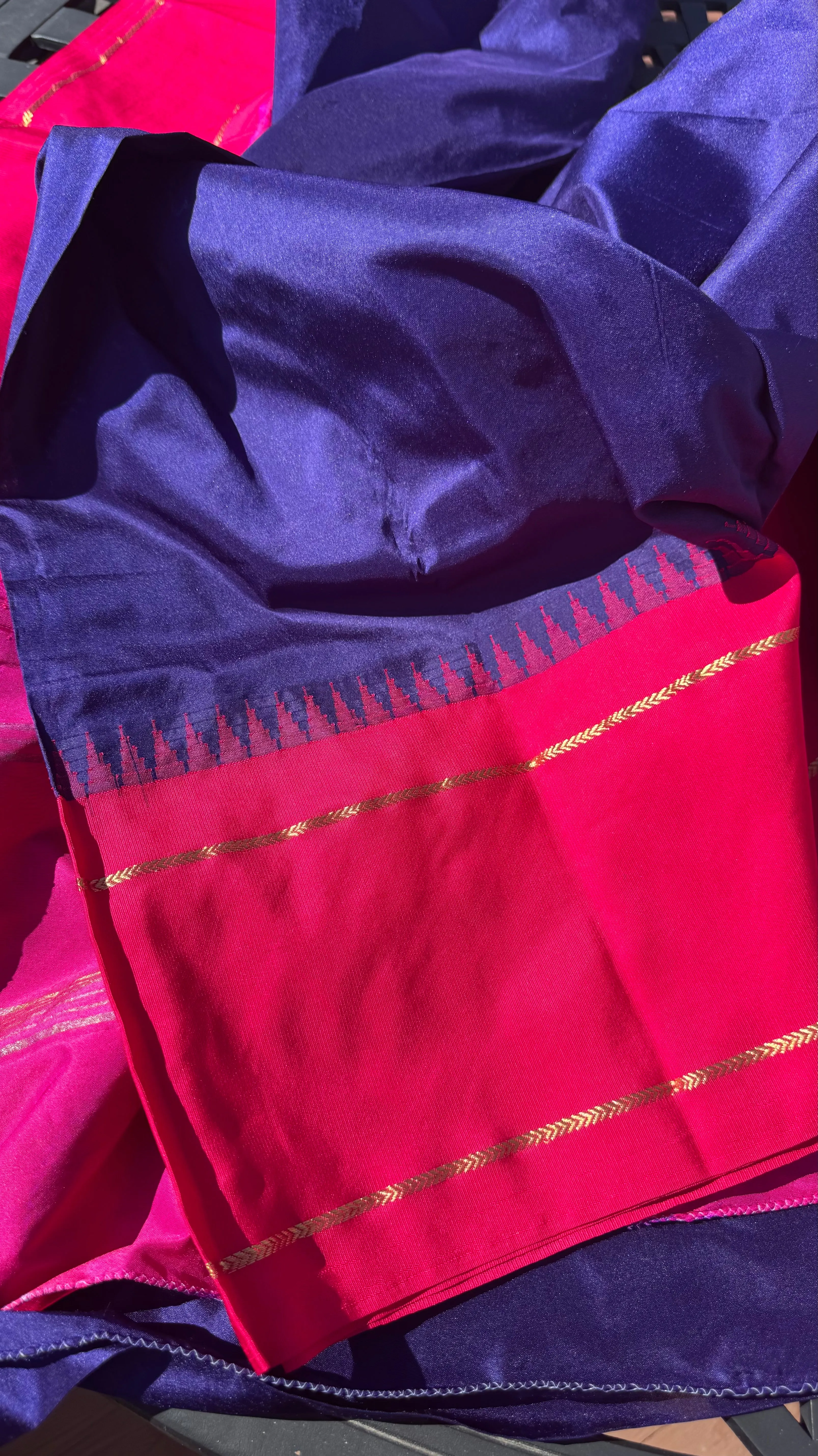 Deep Purple Blue with Pink Border