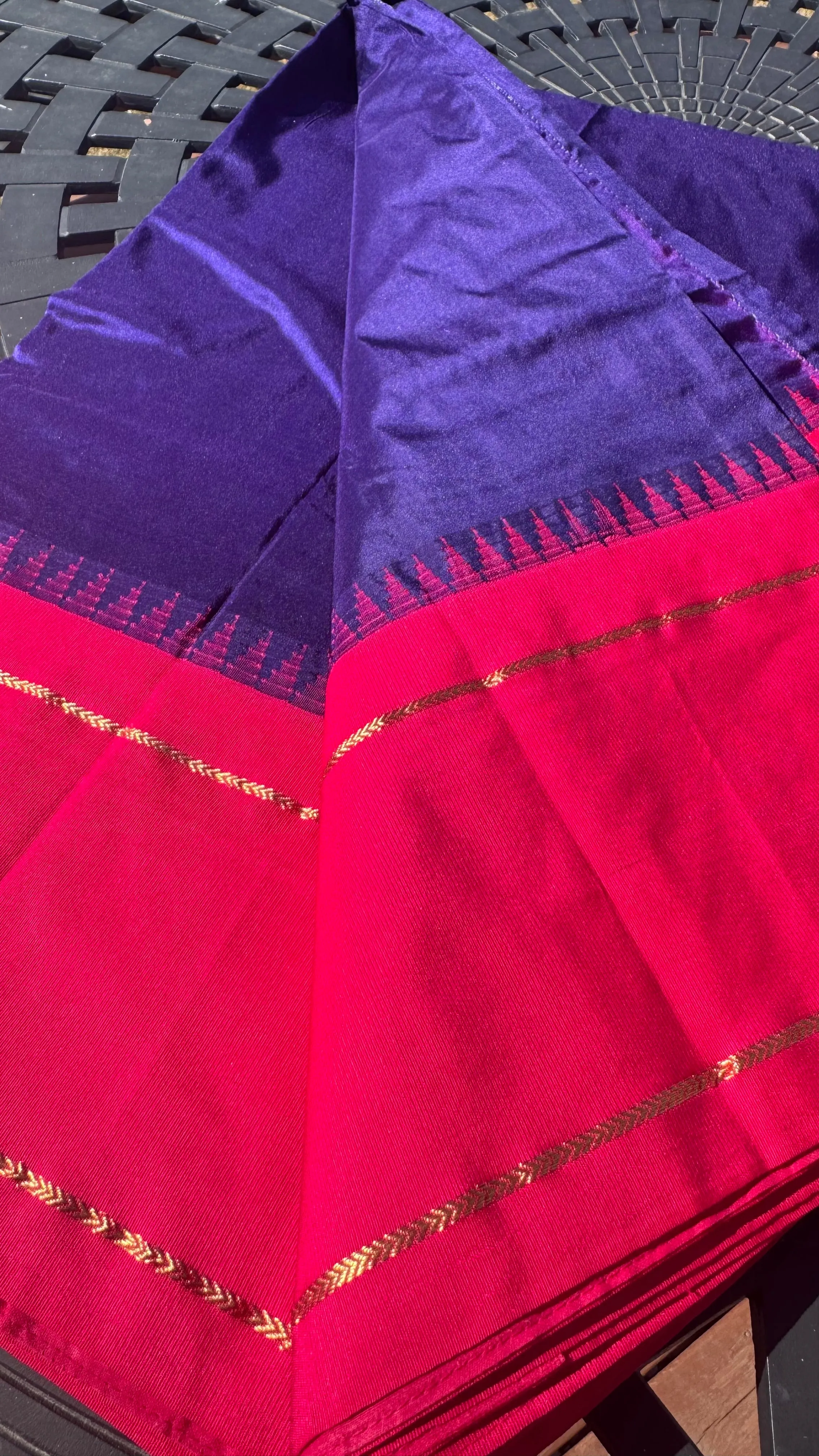 Deep Purple Blue with Pink Border