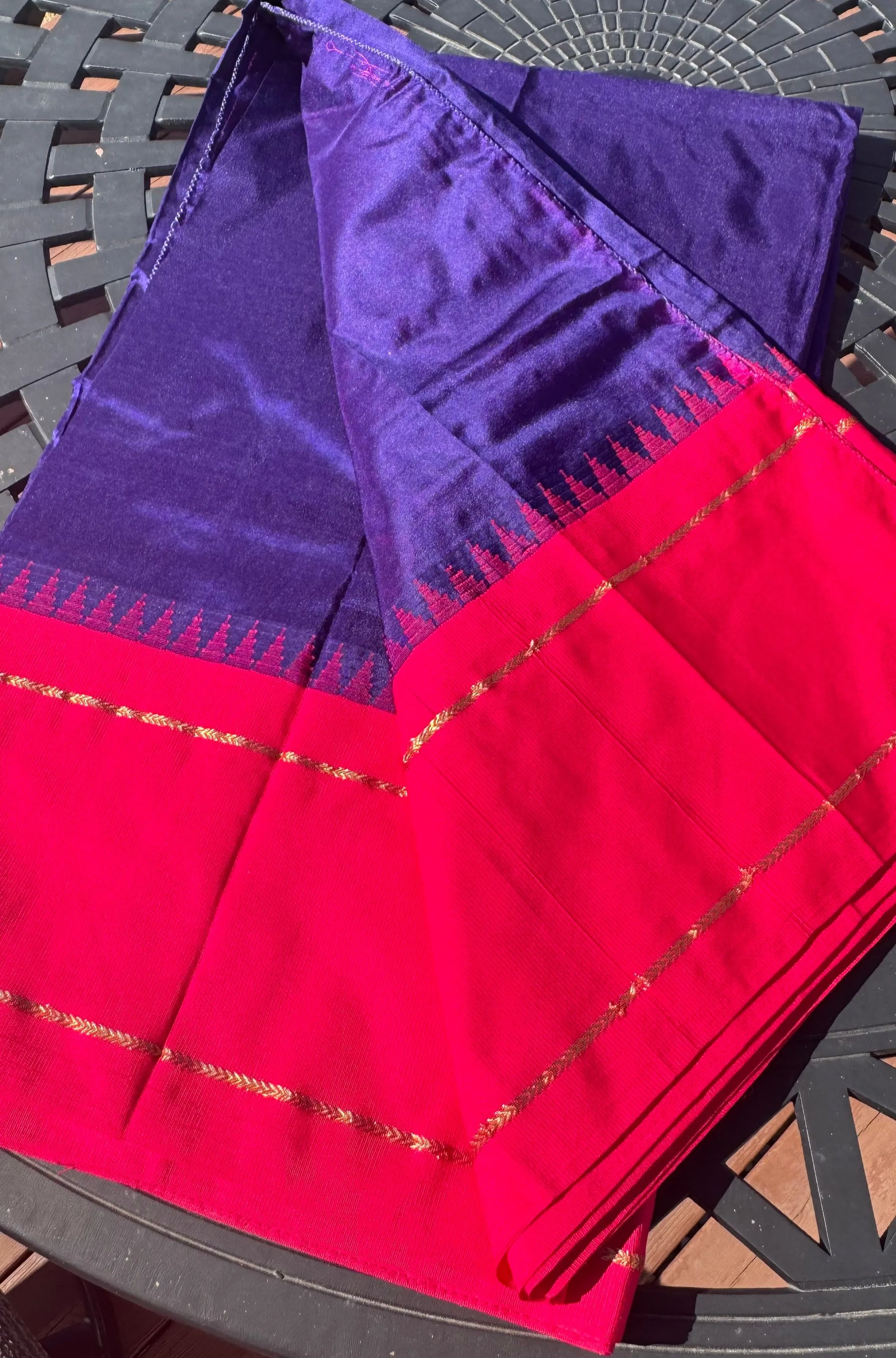 Deep Purple Blue with Pink Border