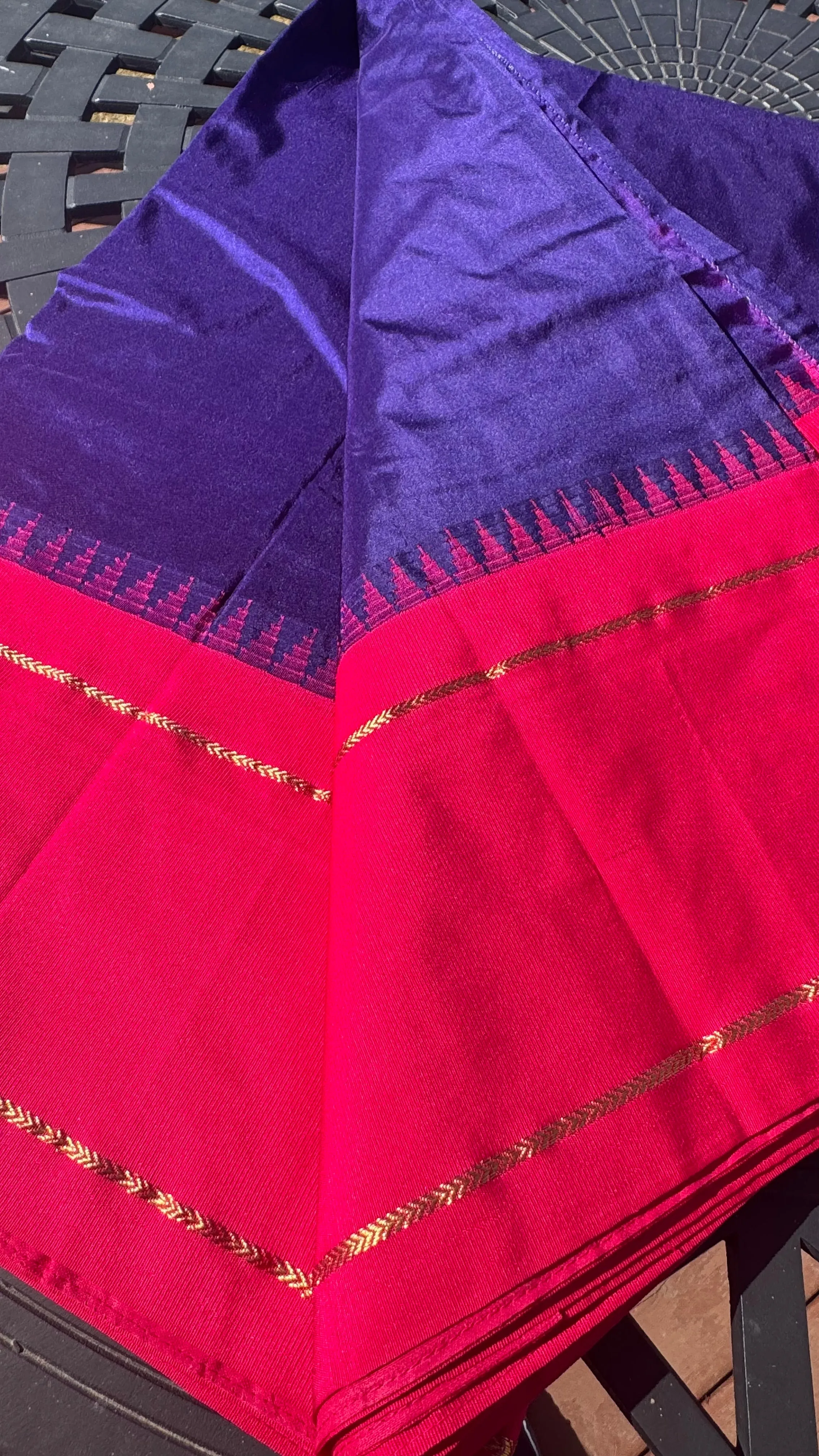 Deep Purple Blue with Pink Border