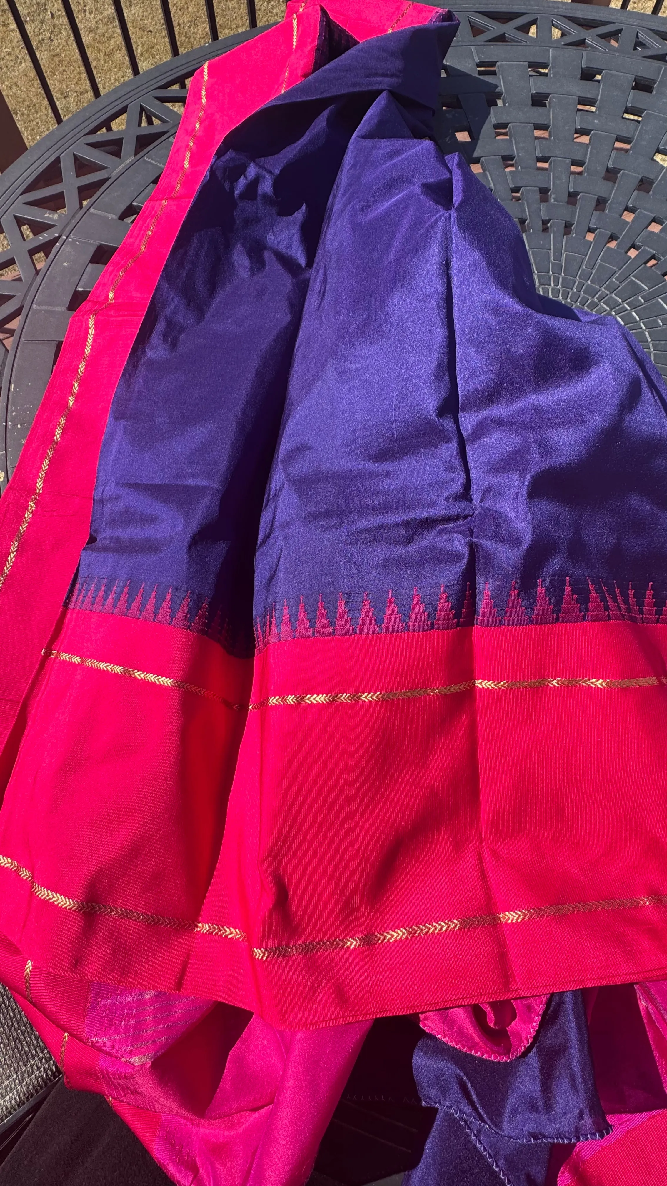 Deep Purple Blue with Pink Border