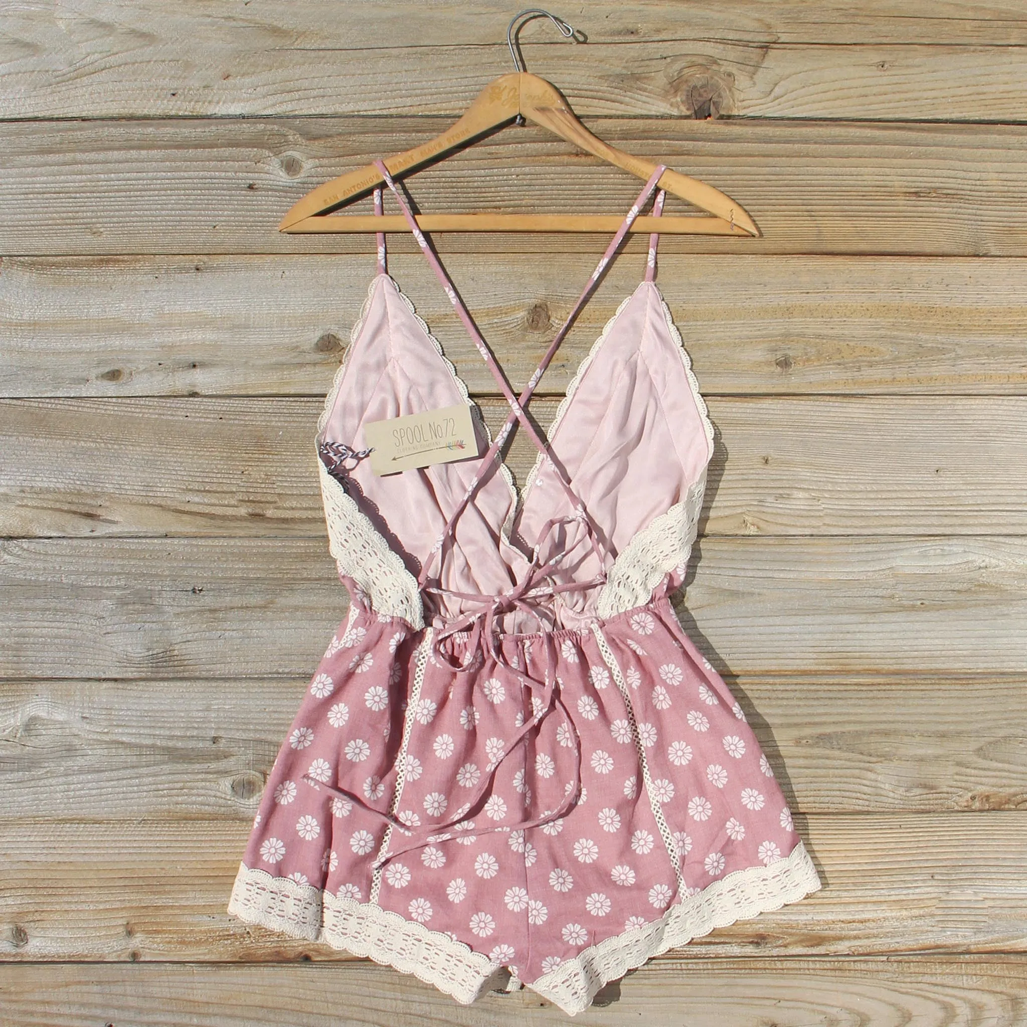 Flower Child Lace Romper in Desert