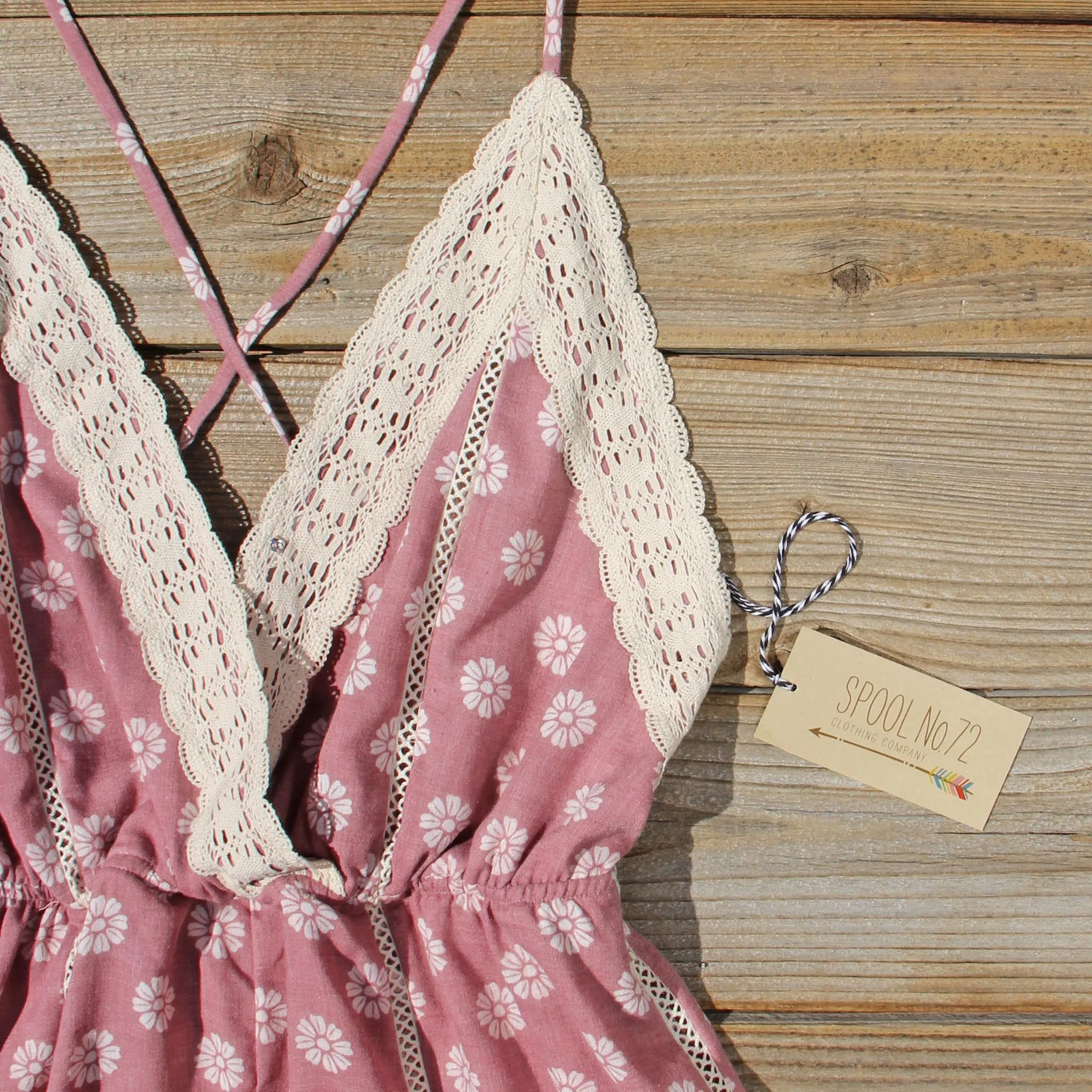 Flower Child Lace Romper in Desert