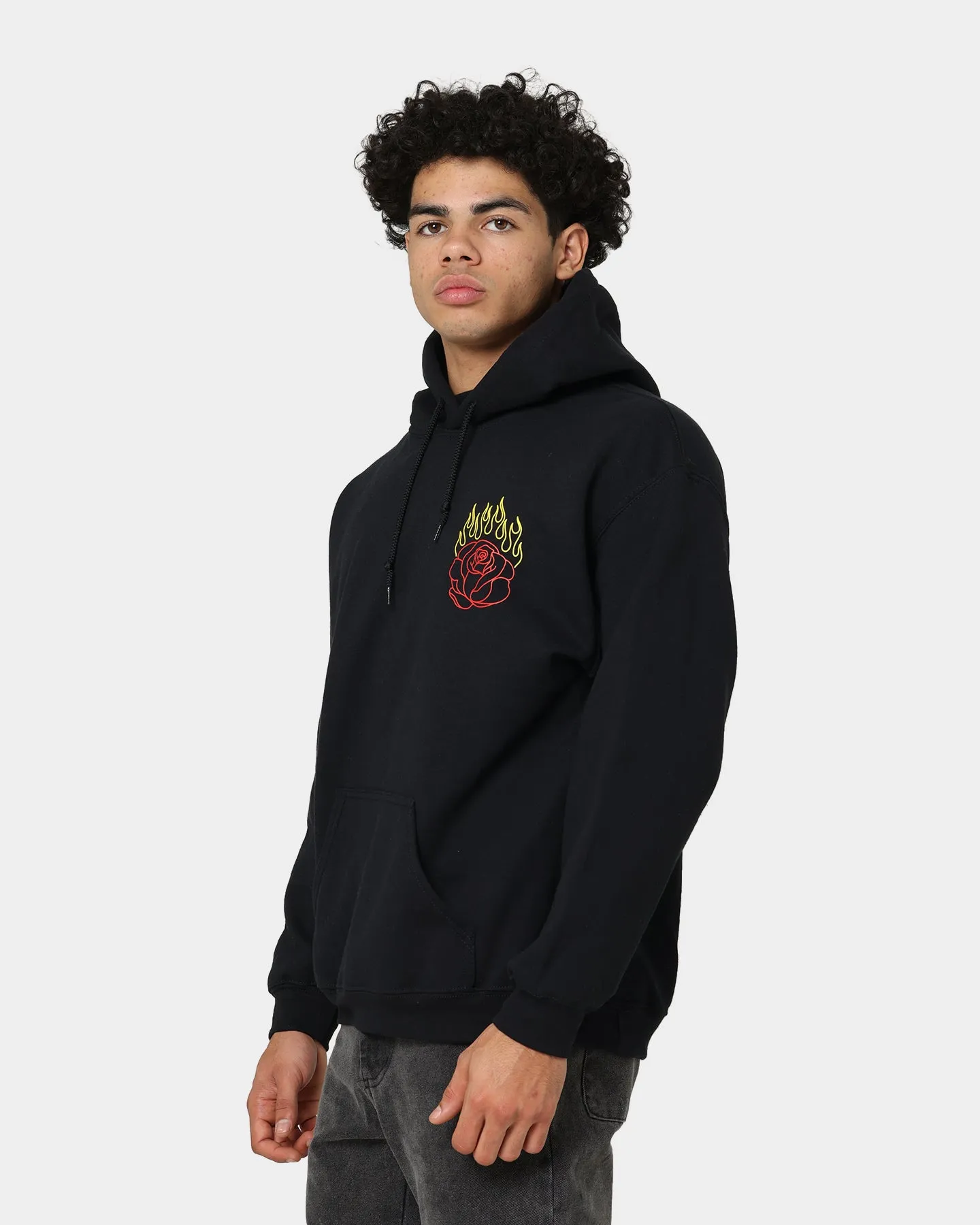 Goat Crew Fire Rose Hoodie Black
