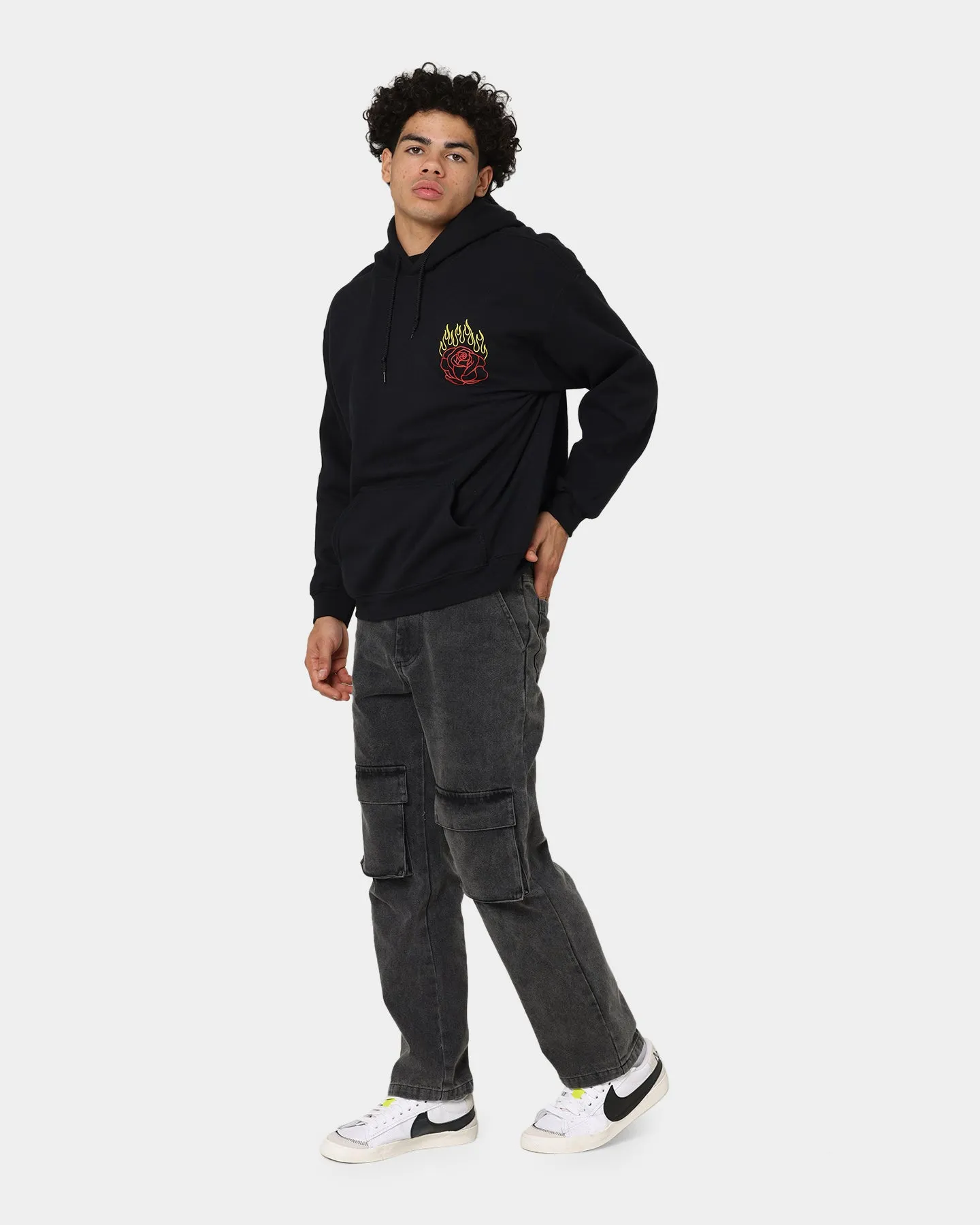 Goat Crew Fire Rose Hoodie Black