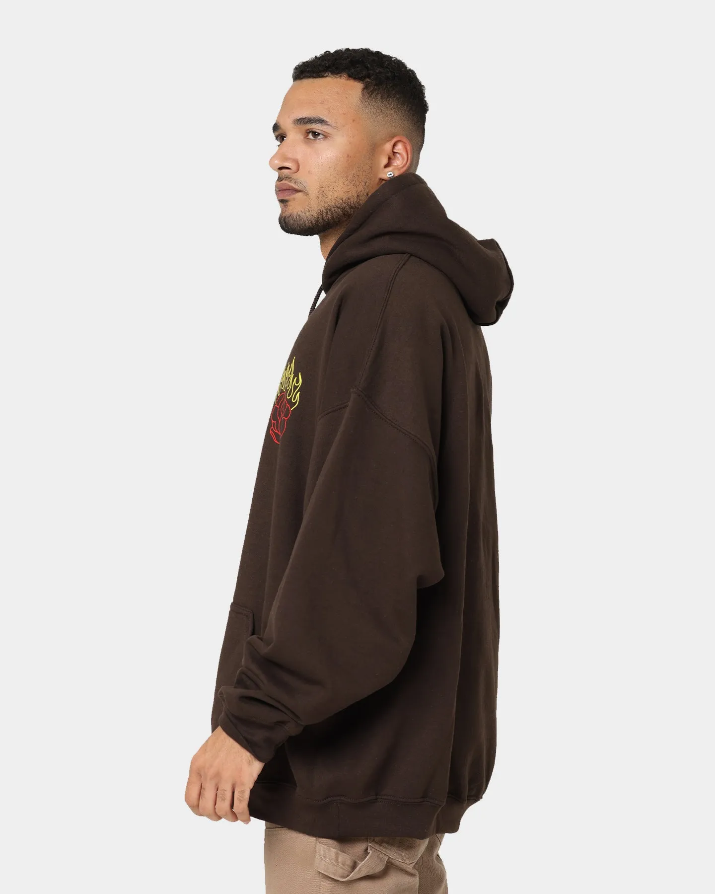 Goat Crew Fire Rose Hoodie Brown