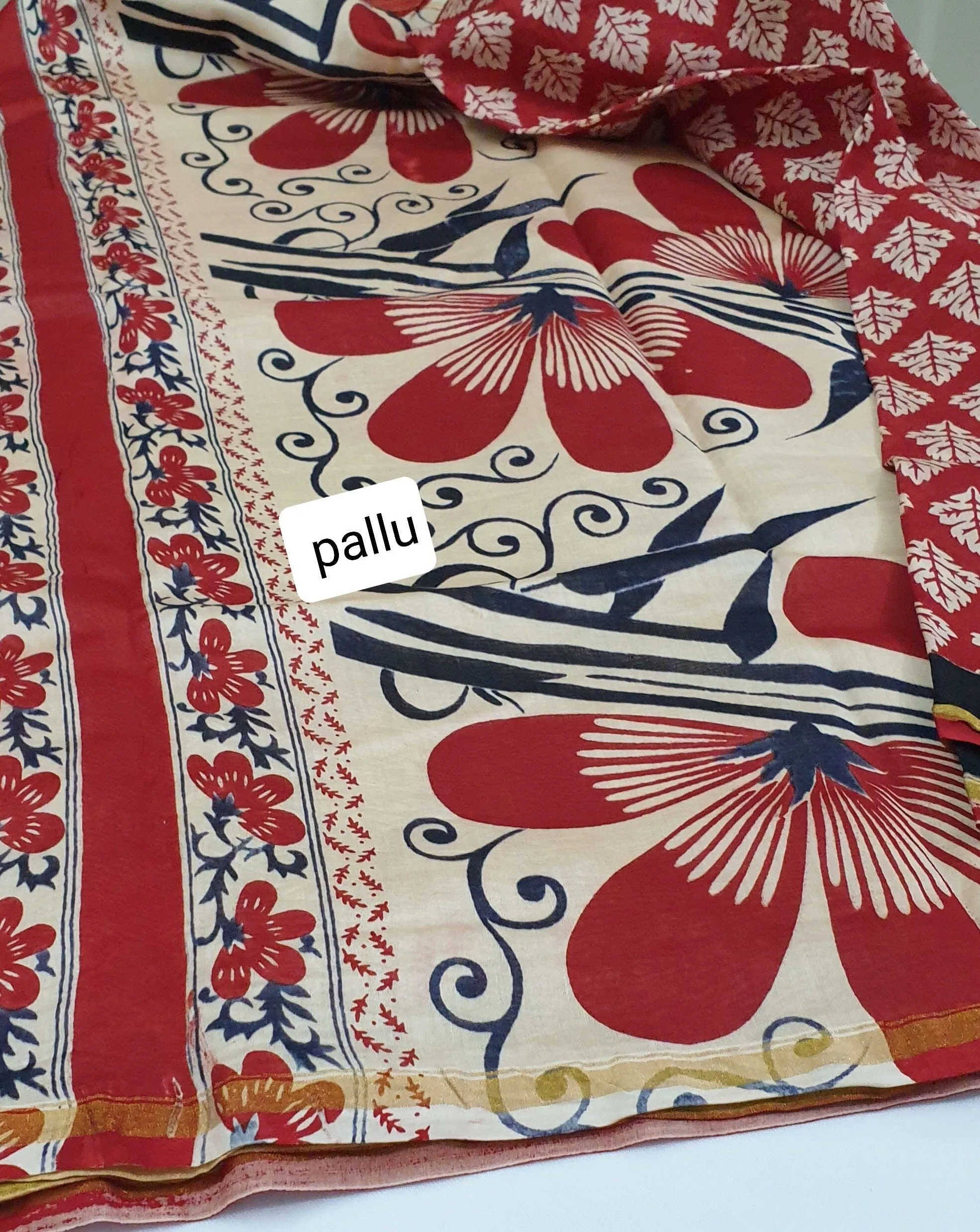 Hand BlockPrint Chanderi Silk Saree with Blouse