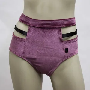 High Waisted Monroe Cutout Sexy Short- Mauve Velvet