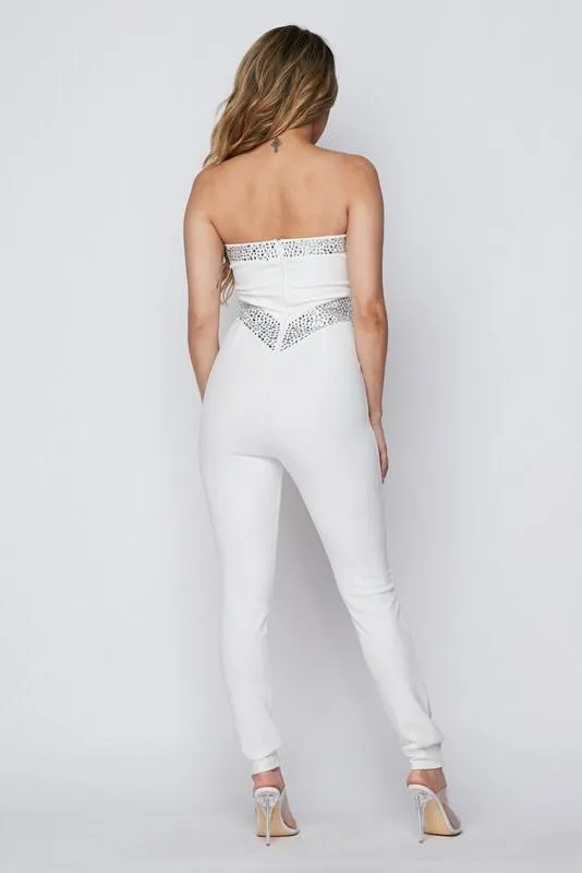 JUST A CUTIE JUMPSUIT- WHITE