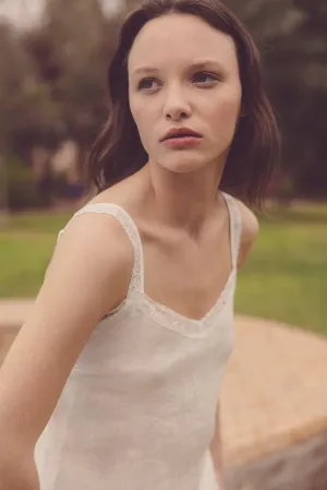 Lottie Linen Camisole with Lace trim