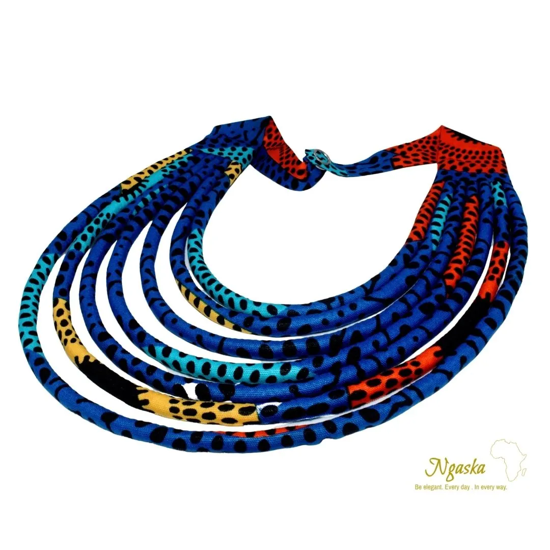 Makeba Multicolor African Print Necklace - MB2
